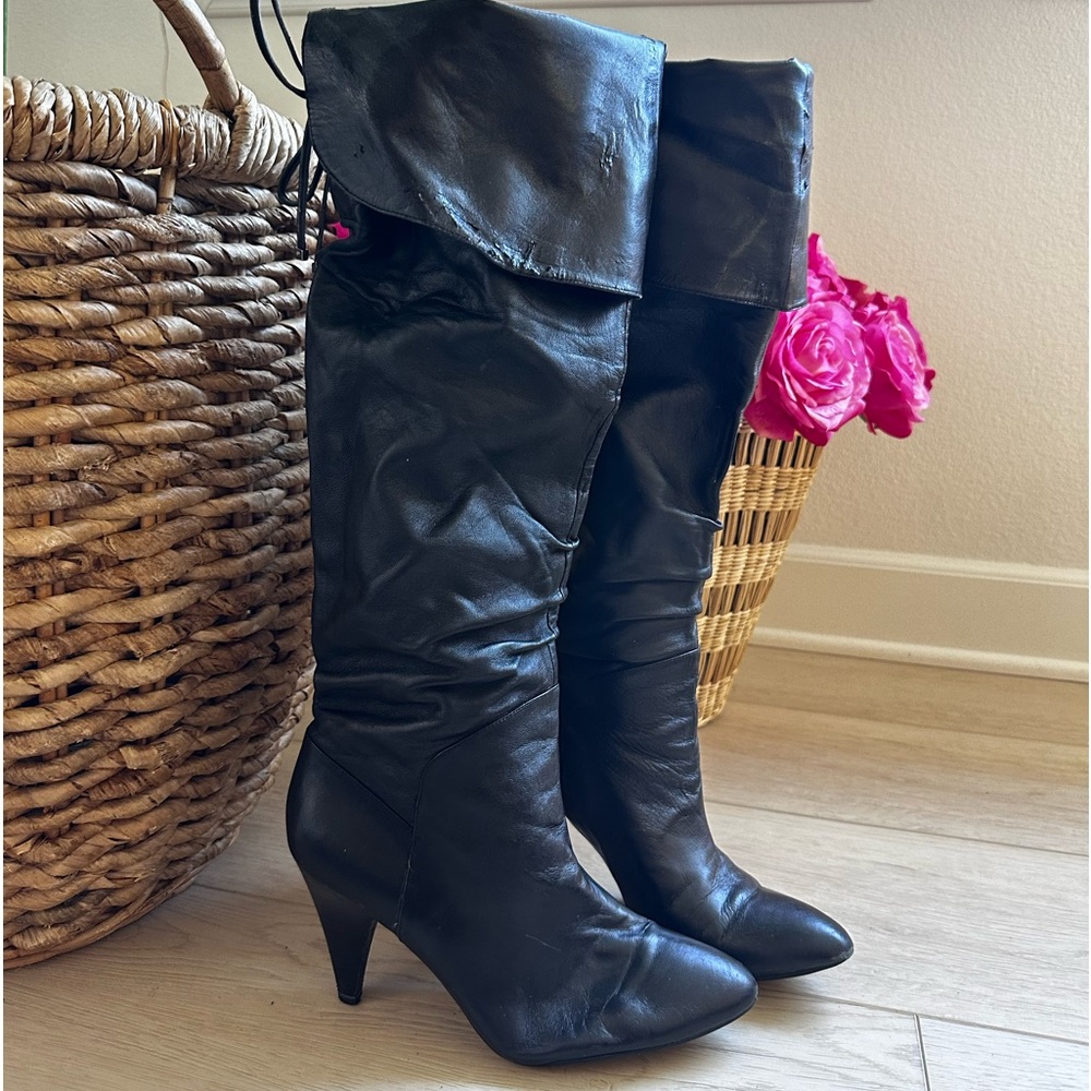 Black slouch boots GUESS size 9 - Picture 2 of 15
